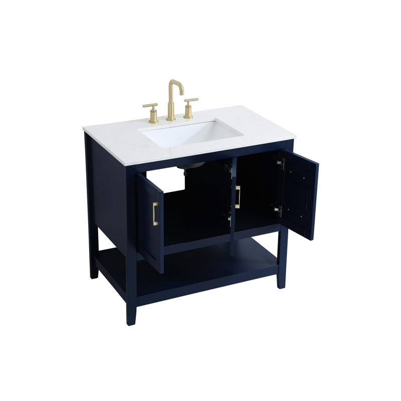 Ensemble de meuble-lavabo simple 36 po Scottsbluff, Bleu