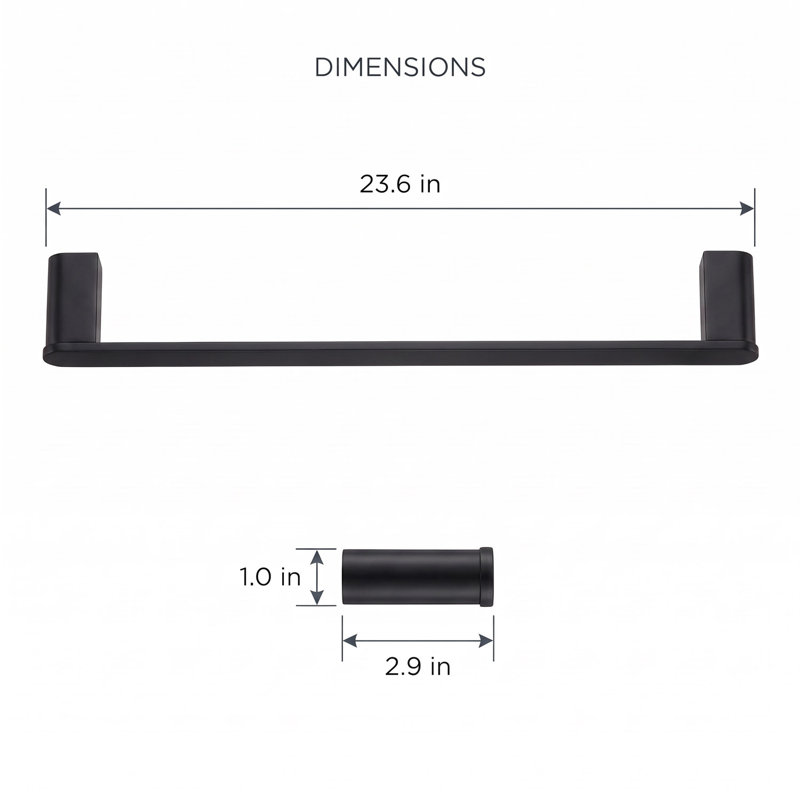 Linear 1 Towel Bar, Black