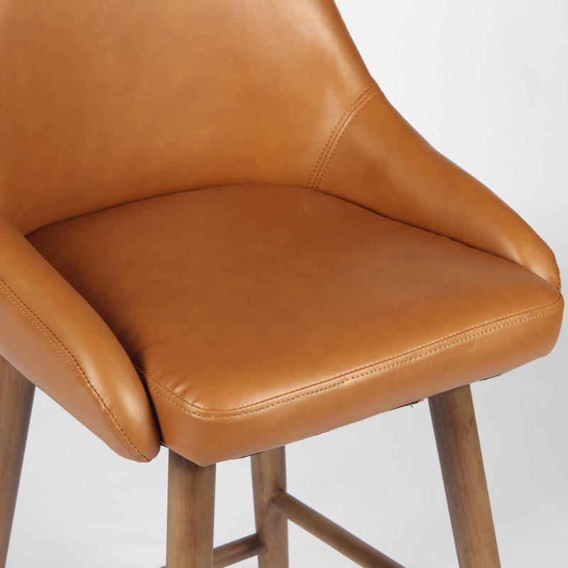 Tabouret de bar rembourré Verano Stoke, Similicuir brun