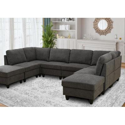 Canapé modulaire symétrique avec repose-pieds 8 pièces Brayleigh