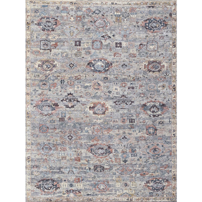 Hand Knotted Wool Area Rug in Brown/Light Gold, Rectangle 10' x 14'