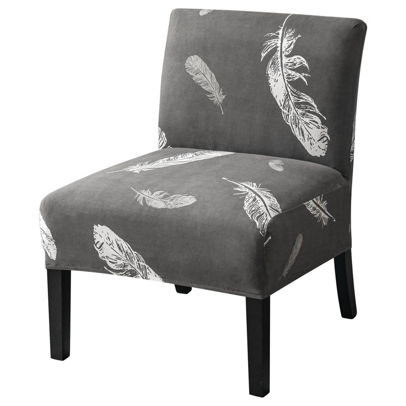 Housse pour chaise de salle à manger, Polyester gris / blanc