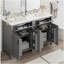 Meuble-lavabo moderne de 48 pouces avec lavabo en céramique, portes à fermeture en douceur, tiroir rabattable, tablettes de porte à double couche, solution de rangement élégante-1982877988