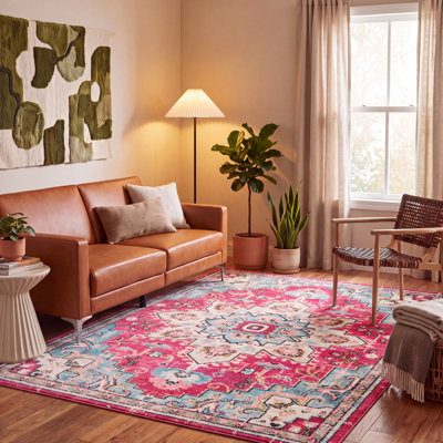 Tapis fuchsia / bleu Felty