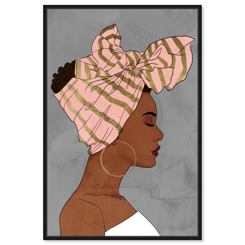 «Fashion And Glam Blush And Golden Wraps Portraits», reproduction d'art sur toile, H 15 po x l 10 po x P 1,5 po