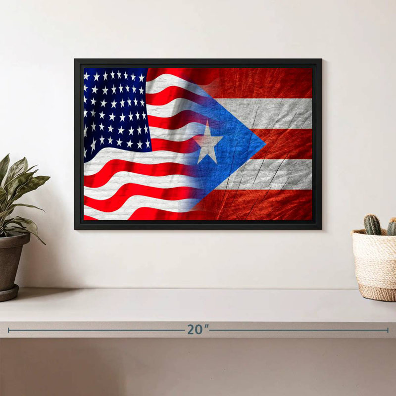 Borges Puerto Rico And USA Flag, 9" H x 13" W