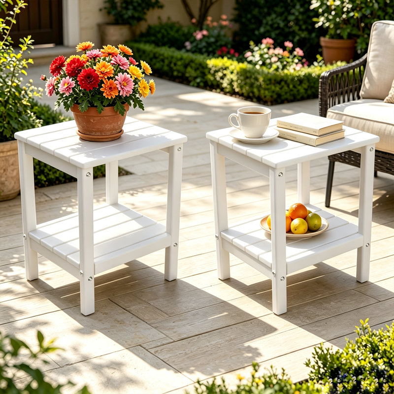 HDPE Adirondack Side Table, Blanc