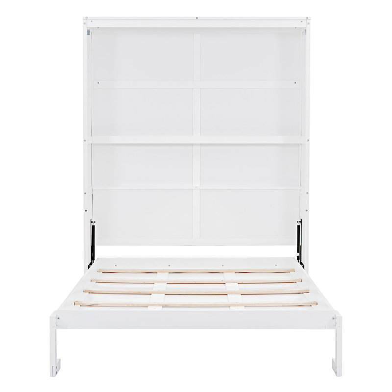 Lit escamotable mural avec tablettes Murphy, Blanc, Grand