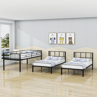 Nietos Twin over Twin & Twin Metal Triple Bunk Bed