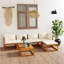 Ensemble de salon de patio 5 pièces avec coussin en bois d'acacia massif crème-1611665931-1687319676