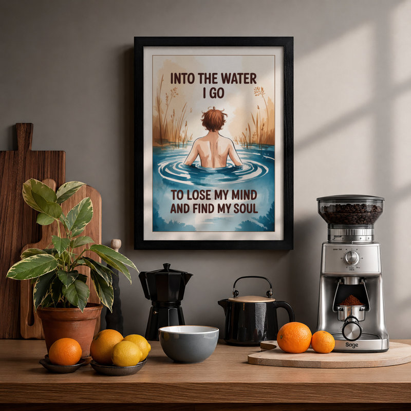 Into The Water Modern - Print, Black, A4 - 29.7 x 21.0 cm