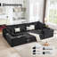 Canapé modulaire surdimensionné en tissu velours côtelé de 137 po Boneless-920158803