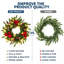 Couronne de Noël en sapin Nordmann pré-illuminée de 50 cm (20 pouces) avec boule rouge