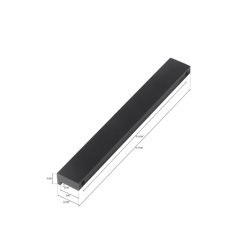 Matte Black Aluminum Finger Cabinet Pull Set with Mounting Hardware