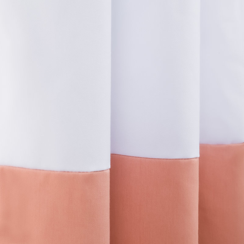 Khalon Cotton Blend Blackout Curtain Panel Pair, White/Pink