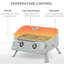 Barbecue au gaz de 21,75 po avec 2 brûleurs pour les soirées barbecue en plein air, allumage, couvercle fumant, thermomètre, pieds pliables et cendrier amovible, fonction de brûleur portable en acier inoxydable gris,-129378897