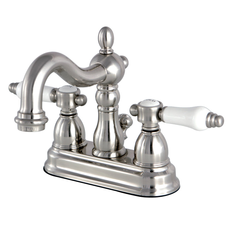 Robinet de salle de bain avec ensemble de drain bel air central à, Nickel brossé