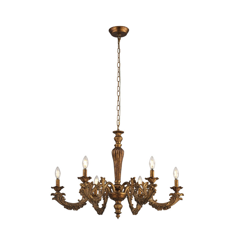 Luminaire suspendu en forme de bougie 6 lumières Traditional Traditional