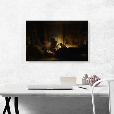 La Sainte Famille par Night 1642 par Rembrandt van Rijn, reproduction d'art sur toile tendue