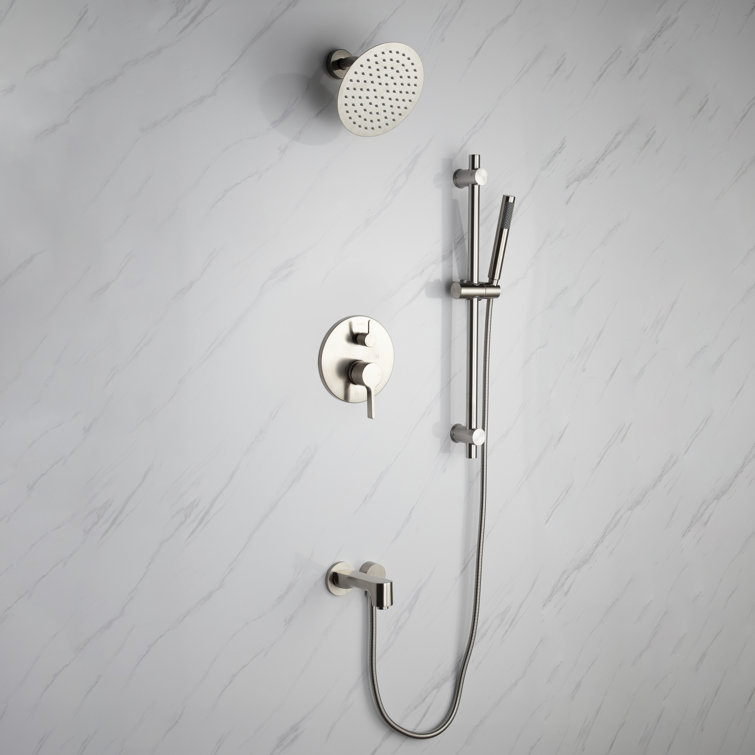 Luviah 1-Spray Tub and Shower Faucet Combo with Round Showerhead and Handheld Shower