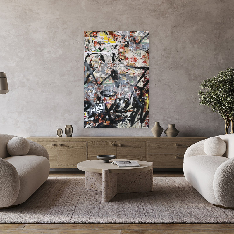 Graffiti Wall 2, art urbain contemporain abstrait, H 48 po x l 32 po