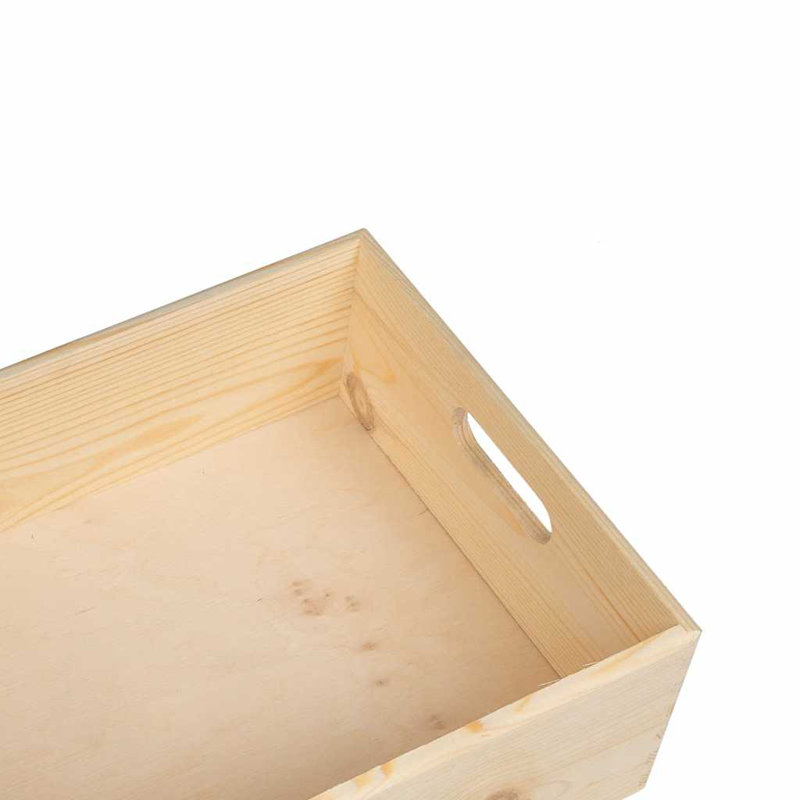  Boîte de rangement en bois massif, Beige