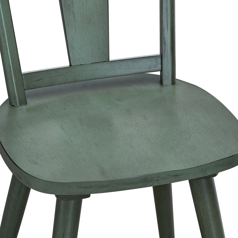 Kaliski Mid-Century Modern Farmhouse Toner Kitchen Nook Dining Chairs, Earthy Green