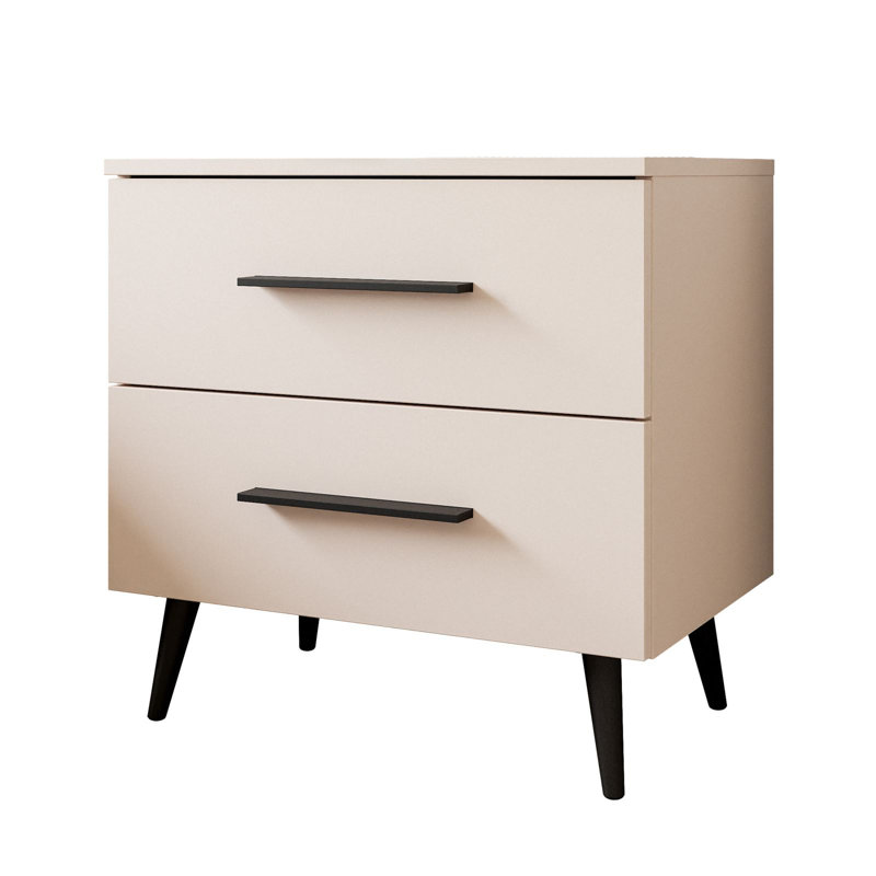 Oesch Bedside Table, Cashmere/Black