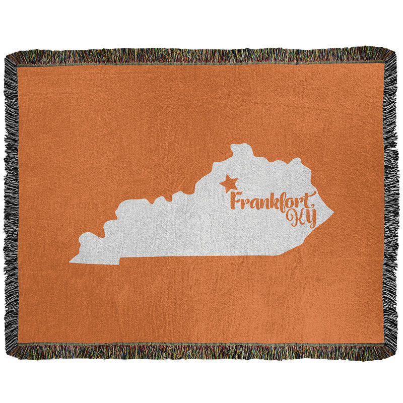 Jeté en coton tissé frankfort kentucky, l 37 po x L 52 po, Orange