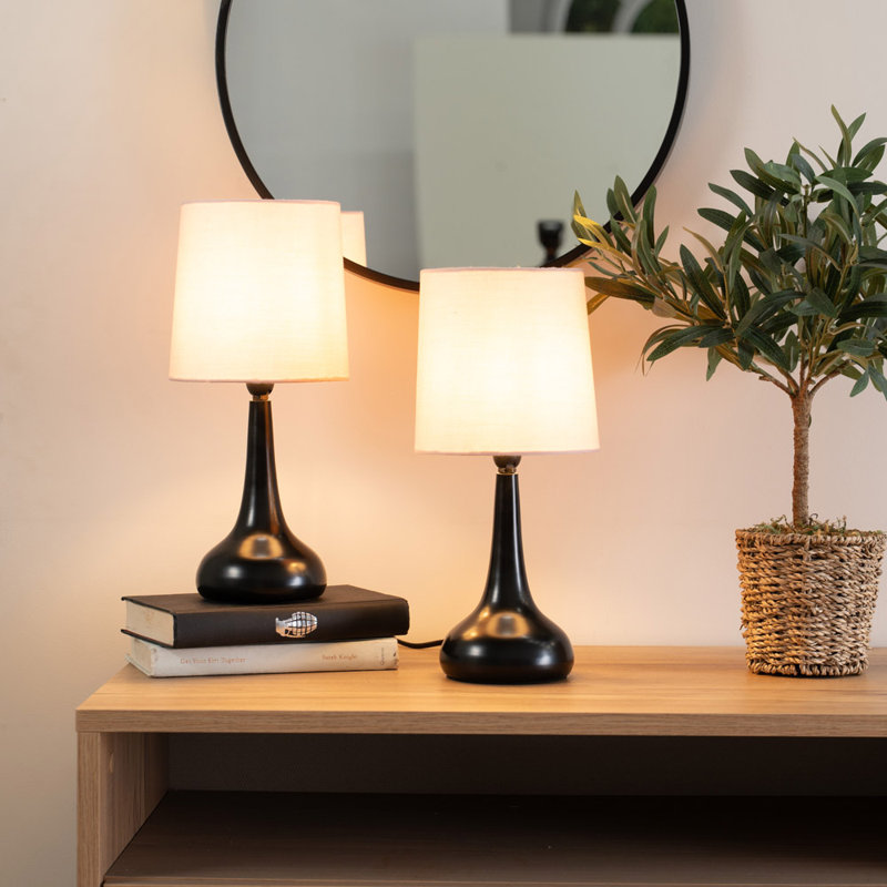 Riorita Metal Table Lamp, Blush Pink, Matt Black, No