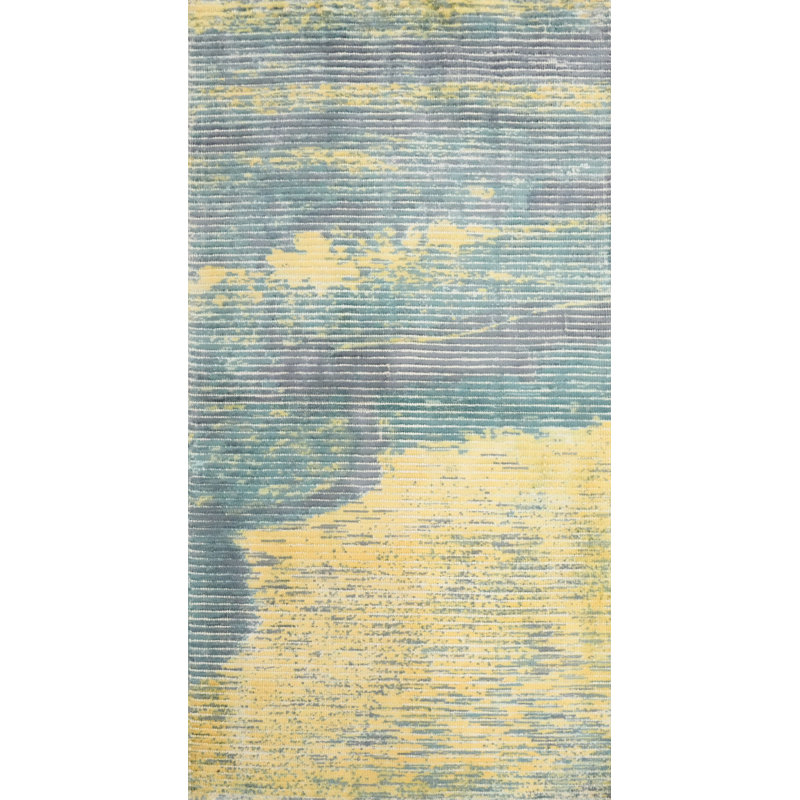 Tapis Coastal Serenity Abstract 2x4 avec tons de bleu doux