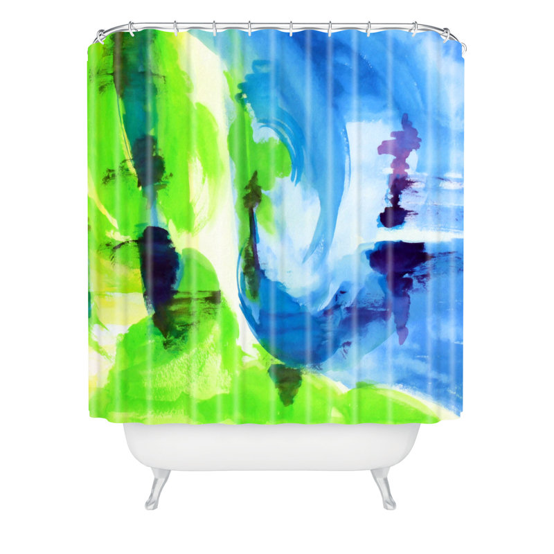 Rideau de douche simple shot of lime par laura trevey