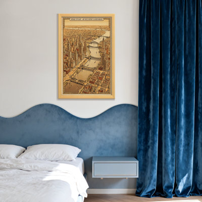 Scénario et paysages urbains, paysage urbain rétro, art déco, rivière, ponts