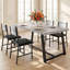 Ensemble de 4 chaises de salle à manger rembourrées Industrial, dossier ergonomique et pieds en métal, gris-359075005-359075006