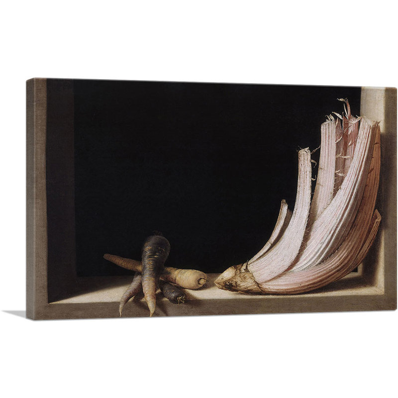 «Still Life with Cardoon 1600» par Juan Sanchez Cotan, reproduction d'art sur toile tendue, H 18 po x l 26 po x P 0,75 po