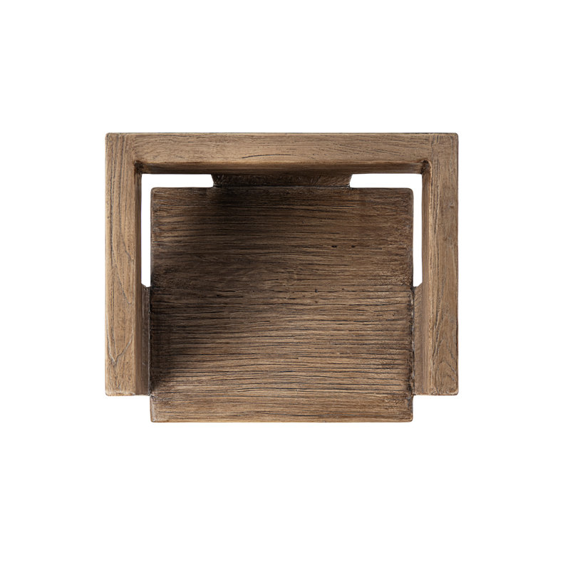 Fauteuil d'appoint sculpté en orme récupéré Avenel, Brun