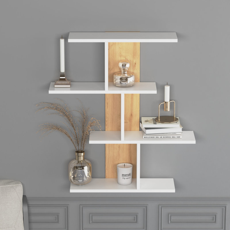 4 Piece Tiered Shelf, White Oak