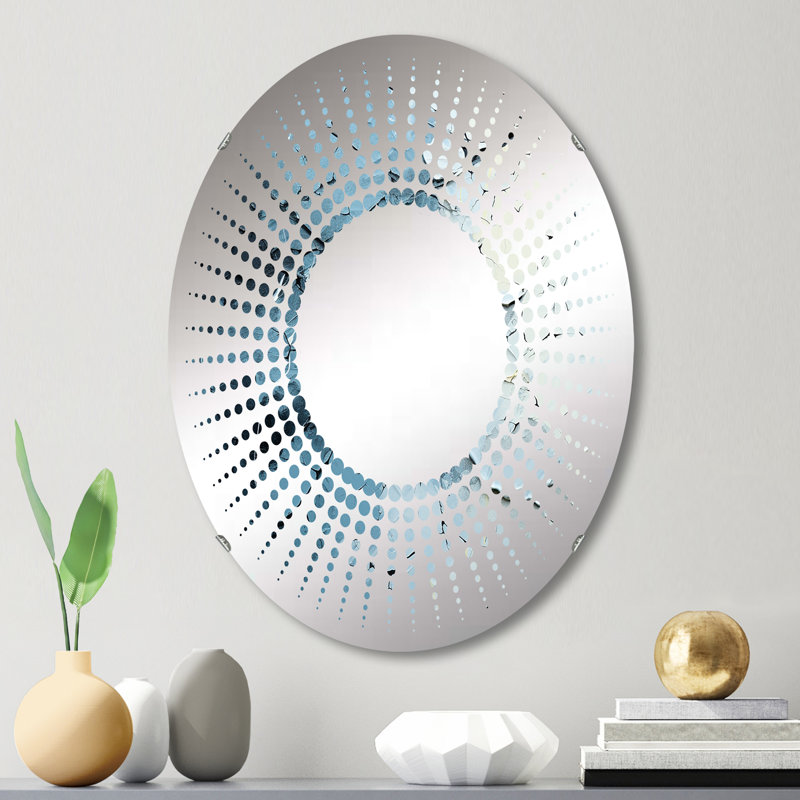 Miroir décoratif blanc et bleu, 29,5 po x 19,6 po