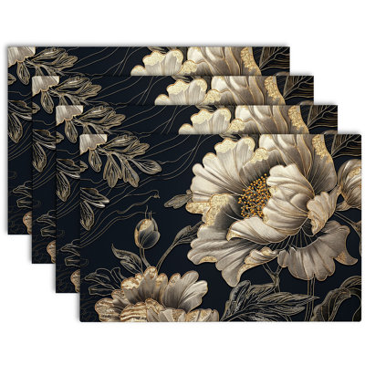4-Piece Polyester Rectangle Dining Table Placemat