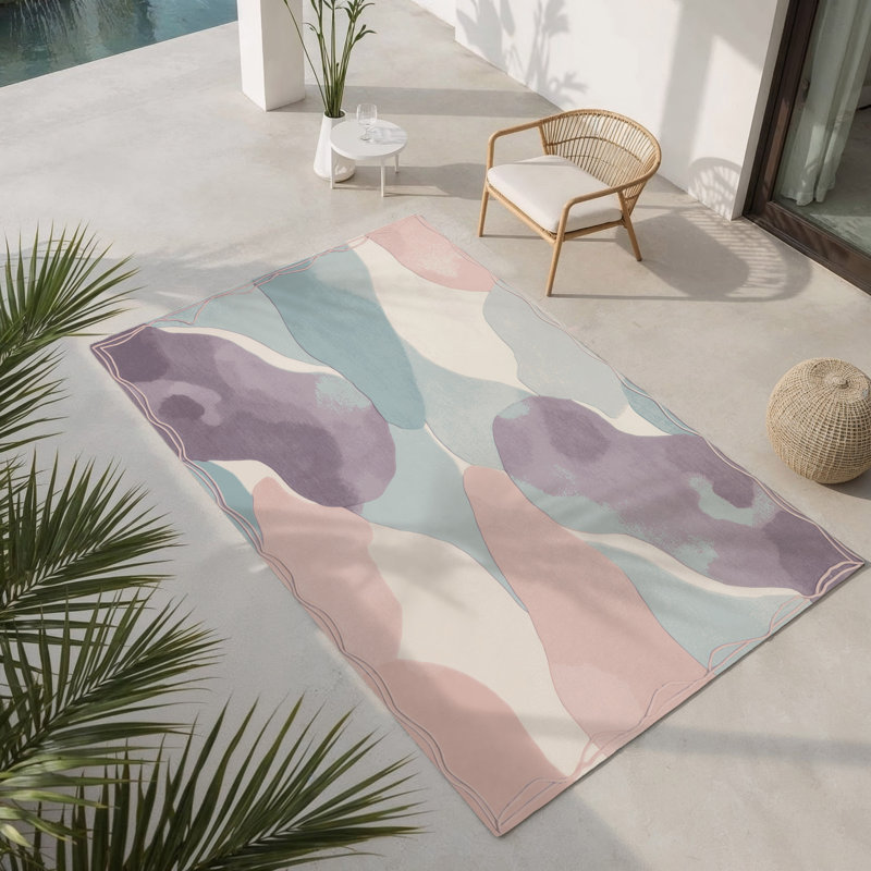 Tapis lilas intérieur et extérieur, Rectangle 1 pi 6 po x 2 pi 6 po