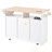 Kitchen Island With 2 Drop Leaf, Power Outlet, Spice & Towel Rack And 3 Drawers