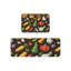 Tapis de cuisine noir à motif de légumes, ensemble de 2 pièces pour décor de salle à manger de style maison de campagne