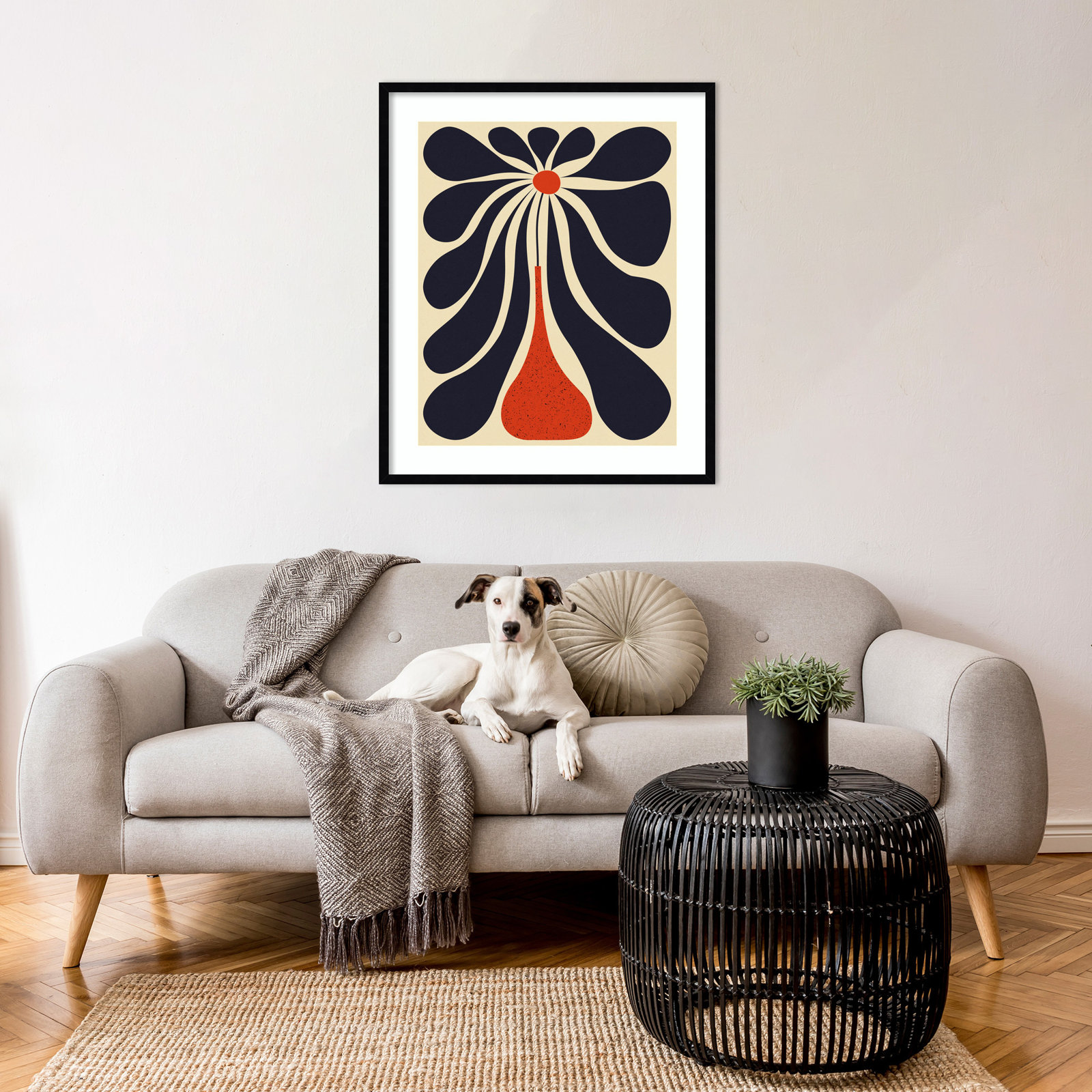 Lazy Flower Print by Alisa Galitsyna, Black Framed, 33" H x 28" W