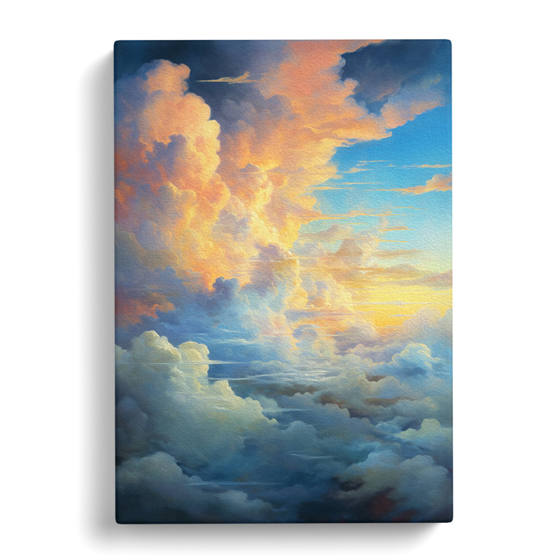Cloudy Sky Tachisme - Wrapped Canvas, 50cm H x 35cm W x 3cm D