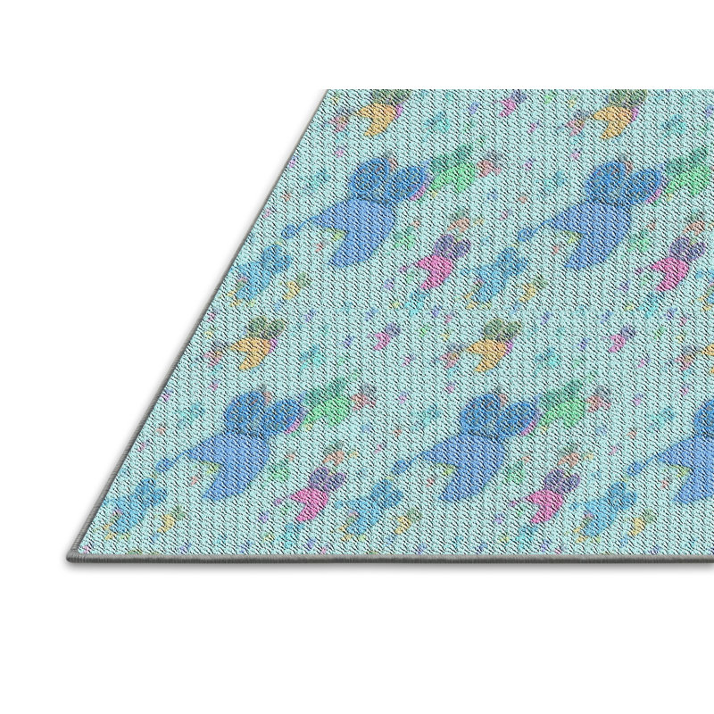 Tapis bleu ciel, Rectangle 5 pi x 7 pi