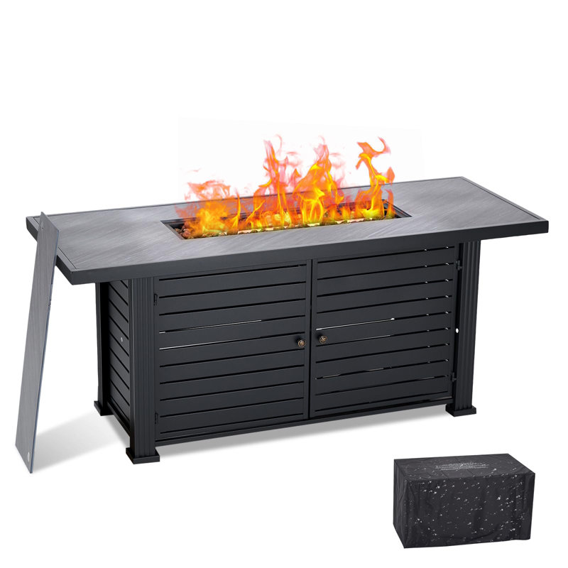 Atia Rectangle Propane Smokeless Fire Pit Table with Hidden Fuel Tank