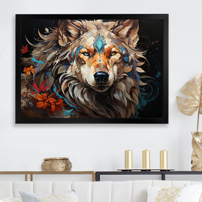 Loup natif de Lakota sur toile