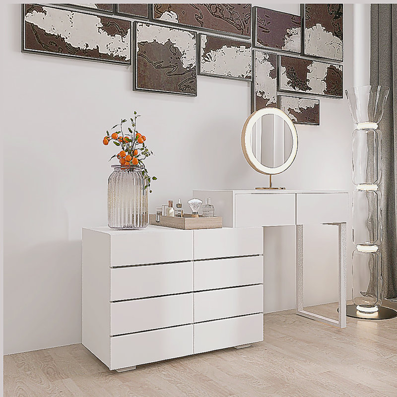 Commode de bureau 10 tiroirs sans poignée