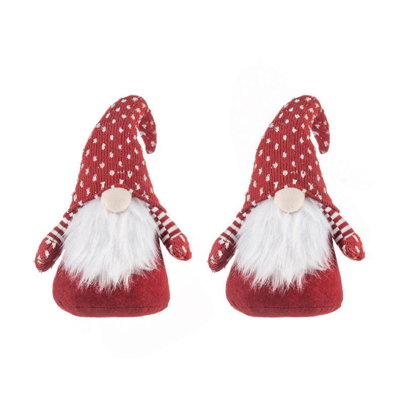 5.7X3x13.8"H Fabric Gnome Table Sitter, 2 Pack