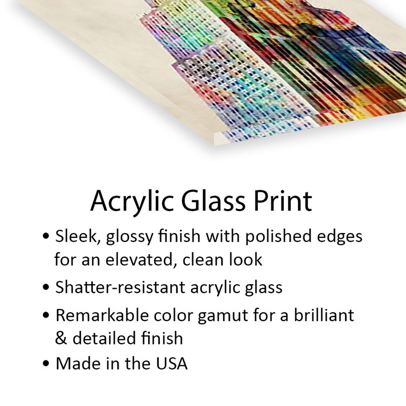 Impression Empire State Building sur verre acrylique, H 24 po x l 16 po x P 0,25 po
